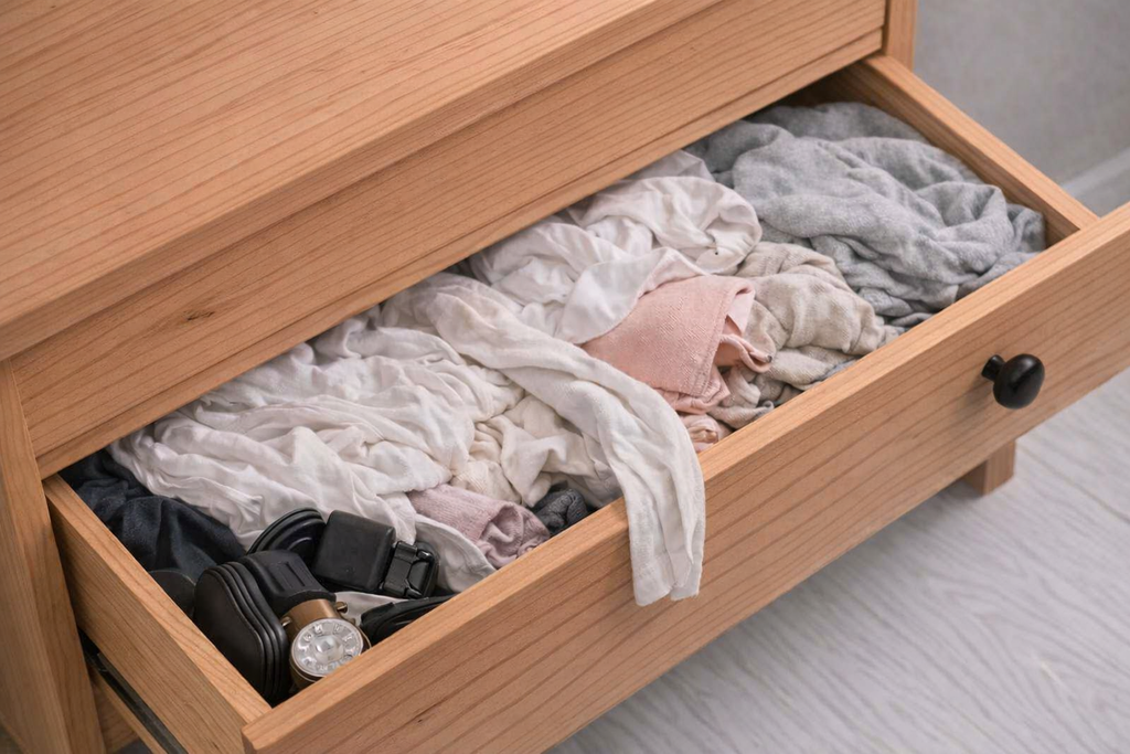 6‑Pack Premium Woven Fabric Drawer Organizers – Closet & Dresser Storage for Clothes, Baby Items & Accessories (Gray)