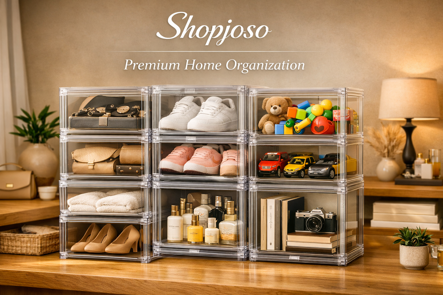 Transparent Magnetic Shoe Organizer – Stackable Clear Shoe Boxes (10 Pack)