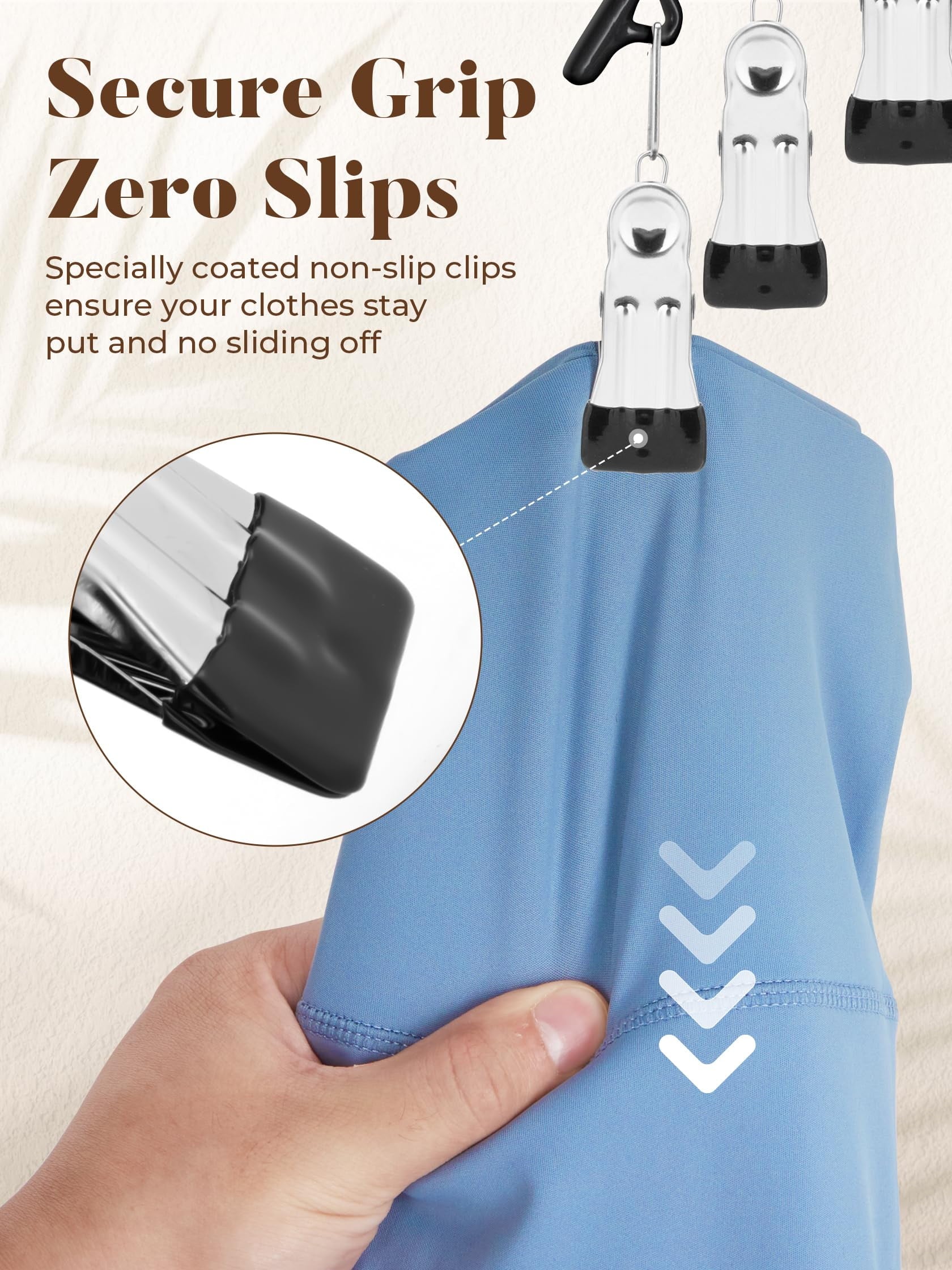2-Pack Space Saving Metal Pants Hangers with 10 Clips – Multi-Layer Organizer for Jeans, Leggings, Shorts & Skirts – Heavy-Duty Closet Organizer (Black)