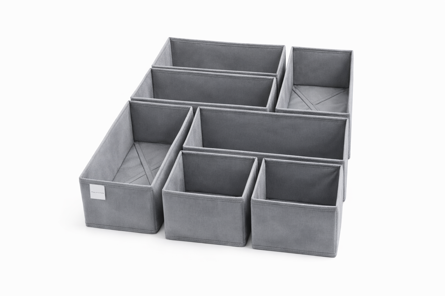 6‑Pack Premium Woven Fabric Drawer Organizers – Closet & Dresser Storage for Clothes, Baby Items & Accessories (Gray)
